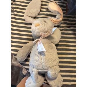 Walgreens Gray Bunny Rabbit Plush Stuffed Animal Pink Gingham Ribbon CNYCG-0922